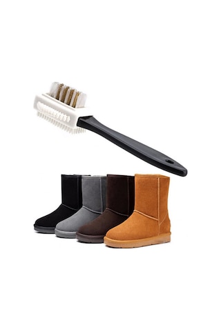 Çift Taraflı Pratik Taşınabilir Süet Nubuk Deri Çizme Bot Ayakkabı Temizleme Bakım Fırçası 5250 Çok Renkli