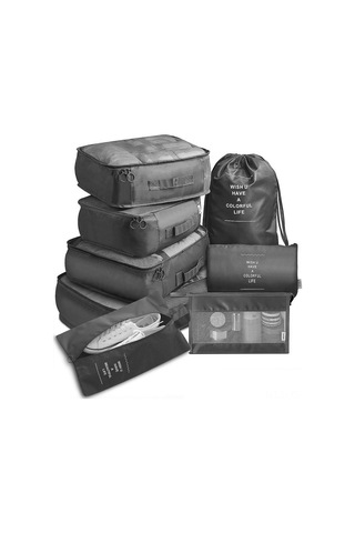 Jeemson Ev Ve Seyahat İçin Klasörleme Çantaları 8'li Set - Bej, Kaliteli Malzeme, Kolay Kullanım, Dayanıklı, Ev Ve Seyahat Gereci