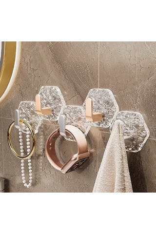 Lüks 5 Li Duvar Askısı Banyo Mutfak İçin Havlu Askılık Gümüş