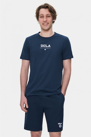 Sherman Lacivert Bisiklet Yaka Baskılı Standard Fit Erkek Tshirt Lacivert