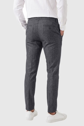 Rizzup Erkek Slim Fit Kırçıllı Gri Kumaş Pantolon İpli Esnek Bel Likralı Spor Şık Pantolon 2700252