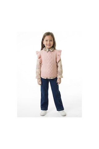 Xo Kids Kız Çocuk 3lu Alt Üst Takım 3-7 Yaş 4774 Pembe