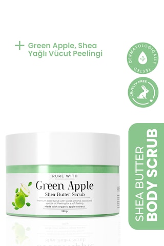 Yeşil Elma Shea Butter Scrub Besleyici Arındırıcı Ve Yenileyici Vücut Peelingi 280 Gr