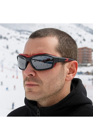 Esrada Kayak Gözlüğü Antifog Ventilli Uv Korumalı Güneş Kar Gözlük Kırmızı Siyah Snowboard Sporu 01 Kırmııs S