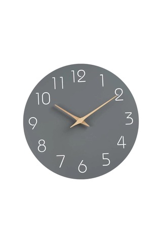 Homyl Arap Rakamları İle 12 Inç Duvara Asılan Saat Gri