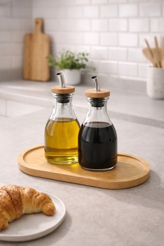 Oval Sunum Tepsisi Bambu Organizer Ve Yağdanlık Altlığı Yemek Tabağı 22,5 Cm Bambu