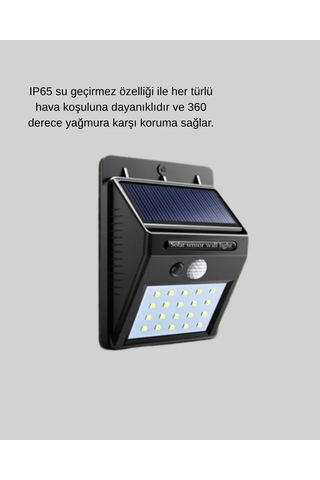 Güneş Enerjili 20 Led Hareket Sensörlü Lamba Ip65 Su Geçirmez Dış Mekan Aydınlatma Standart