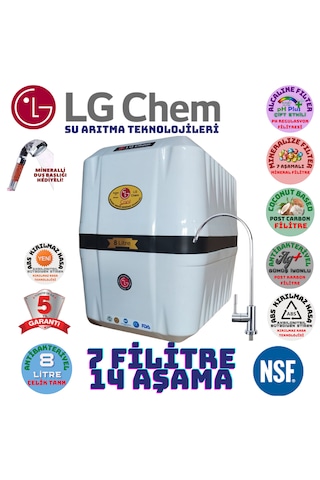 Lg Chem Cool Beyaz Siyah 8 Lt 7 Fl 14 Aşama Su Arıtma Cihazı