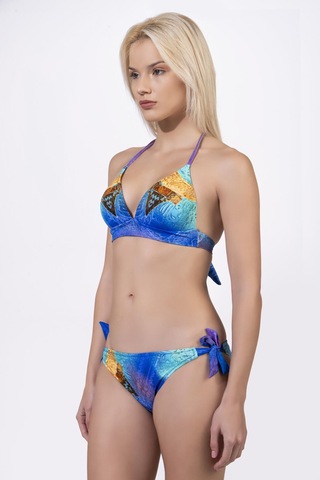 Endeep Kadın Yarım Dolgulu Desenli Bikini Takımı Mavi