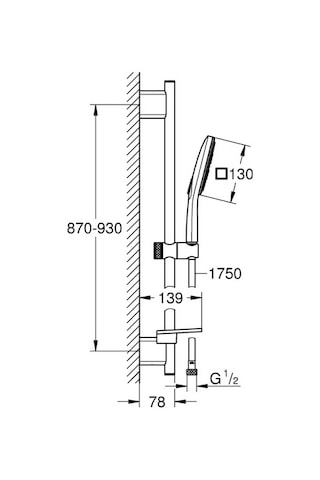 Grohe Rainshower Smartactive 130 Cube Sürgülü Duş Seti 3 Akışlı - 26587000 Gümüş