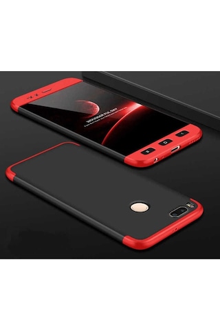 Xiaomi Mi 5x Kılıf Zore Ays Kapak Siyah-Kırmızı