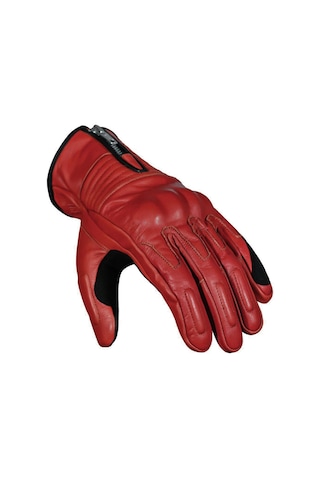 Retro Red Korumalı Motosiklet Deri Eldiveni