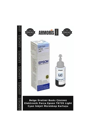 Belge Üretimi Baskı Çözümü Elektronik Parça Epson T6735 Light Cyan İnkjet Mürekkep Kartuşu