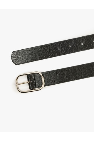 Koton Metal Toka Detaylı Suni Deri Kemer Siyah 7wak10066aa