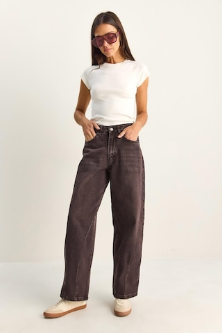 Shade Kadın Vintage Yıkamalı Baggy Kesim Rahat Kalıp Denim Pantolon 703 60286060 - Patlıcan