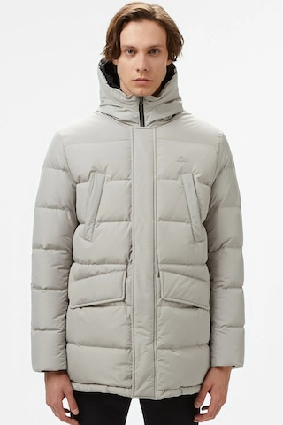 Lacoste Down Fill Jacket Kaztüyü Dolgu Kapüşonlu Gri Mont Gri