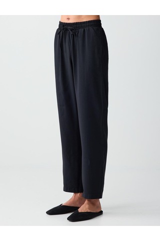 Jimmy Key Jimmy Key Siyah Normal Paça Yüksek Bel Modal Dokuma Pantolon 6sw186563900