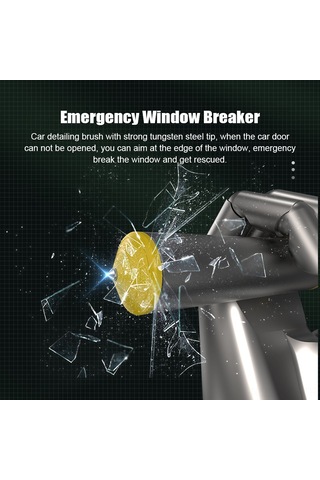 Jeehugo Araç Pencere Kırıcı Ve Temizleme Fırçası - Klima Vantili, Tuşlar, Lastikler İçin - 3'lü Araç Gereci - Koyu Yeşil