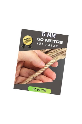 6 Mm 50 Metre Jüt Halat Dekoratif Hasır İp Urgan Süs Evimdeyokyok
