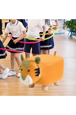 Suntek Magideal Ahşap Osmanlı Tabure Oturma Odası Yaratıcı Turuncu