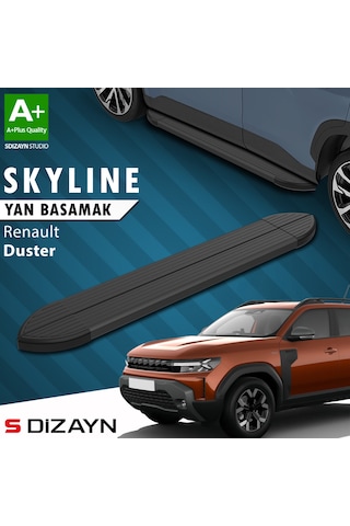 S-dizayn Renault Duster 3 Skyline Siyah Yan Basamak 183 Cm 2024 Üzeri A+ Kalite