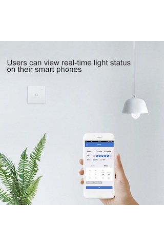 Fosenze Wifi Akıllı Dokunmatik Anahtar, Alexa Ve Google Home Desteği, Cam Panel, Uzaktan Kontrol, 85-230v 1 Yol