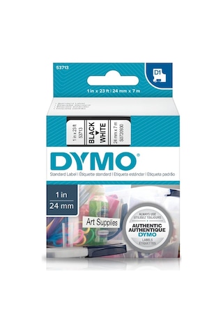 Dymo 53713 S0720930 Beyaz/Siyah D1 Yedek Şerit 24 MM X 7 M