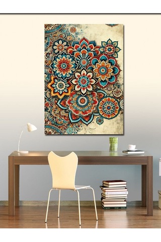 Kanvas Tablo Renkli Mandala Deseni 70cmx100cm