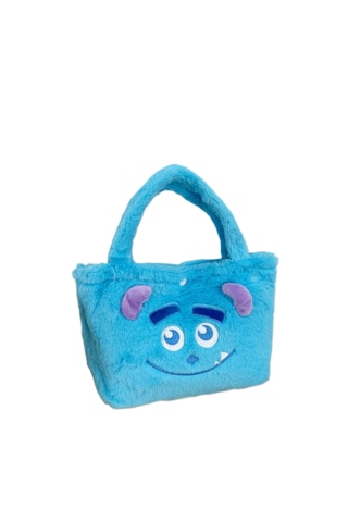 Shaggy Monster Peluş Çanta El Tipi Kare Çanta Mavi