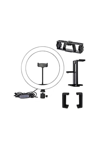 Zore M-2603 10" Işıklı Telefon Tutucu Ring Light + 210 CM Tripod