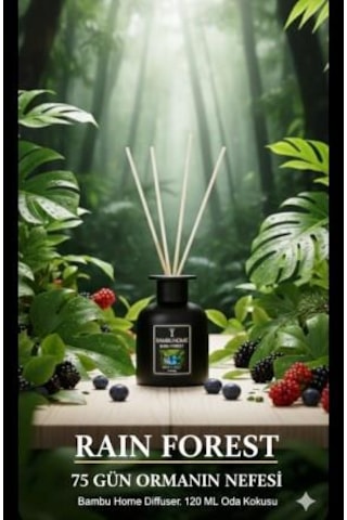 Bambuhome Dıffuser Oda Ofis Ortam Kokusu Rain Forest 120 Ml Reed Dıffuser Yağmur Ormanları