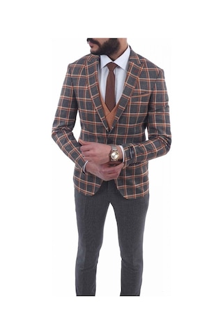 Jan Carlucci Kombinli Slimfit Drop 6 Takım Elbise (477094577) Koyu Gri