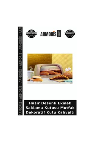 Hasır Desenli Ekmek Saklama Mutfak Dekoratif Kutu Kahvaltı Çok Renkli