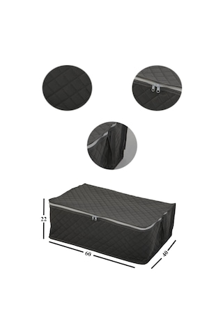 Adarya Home 5 Adet Bazaaltı Hurç 60 x 40 x 22 - Büyük Boy Baza Hurcu - Gri