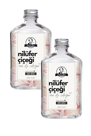 Deluxe Seri Nilüfer Çiçeği Kolonyası Parfümlü Lotus Çiçeği Kokulu Kolonya 200 Ml X 2 Cam Şişe