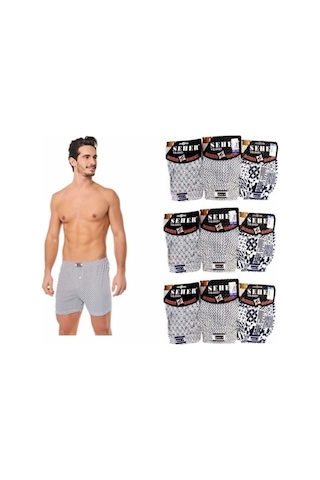 Empirme Erkek 10'lu Desenli Boxer Gri