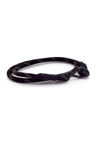 Haki Yeşil Siyah Paracord Metal Kanca Sarma Erkek Bileklik M011C Altın