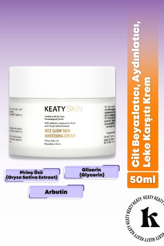 Keaty Skin Pirinç Özlü Cilt Beyazlatıcı Aydınlatıcı Leke Karşıtı Krem 50 ML