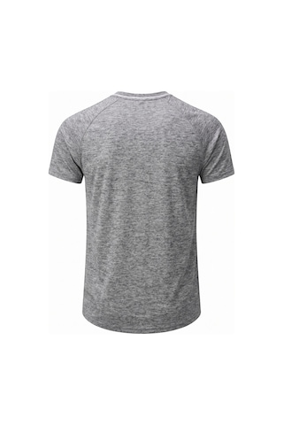 Genius Store Erkek Spor Tişört Fitness Antrenman Tişörtü Oval Kesim Likralı Süprem Reglan Kol Oval-t22 Gri Melanj