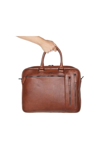 6883 Hakiki Deri Laptop Bölmeli Evrak Çantası Taba-129365 Siyah