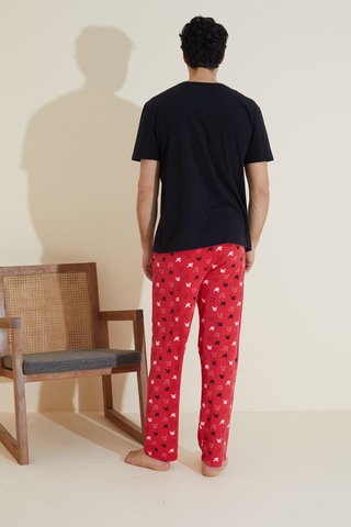 Siyah İnci Bisiklet Yaka Örme Pijama Takım 25109846 Siyah