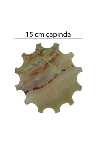 Oniks Doğal Taş Teslim Taşı - 15 Cm Çapında El Yapımı Özel Tasarı