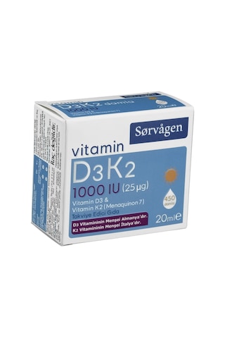 Vitamin D3K2 Damla 20 Ml 1000 Iu