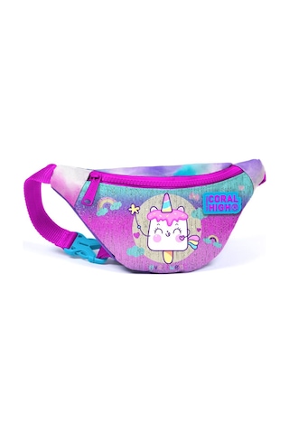Coral High Kız Çocuk Günlük Bel Çantası - Mavi Pembe Dondurma Unicorn Çok Renkli