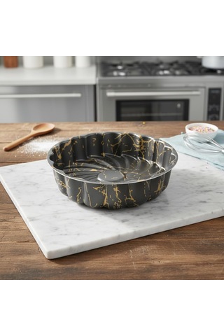 Papilla Desert Paşa Yuvarlak Kek Kalıbı 27x6 Cm - İzmir Desenli Yanmaz Yapışmaz Granit Efektli Tart Ve Turta Kalıbı Çok Renkli