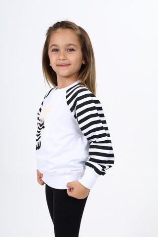 Toontoy Kız Çocuk Nakışlı Sweatshirt Beyaz