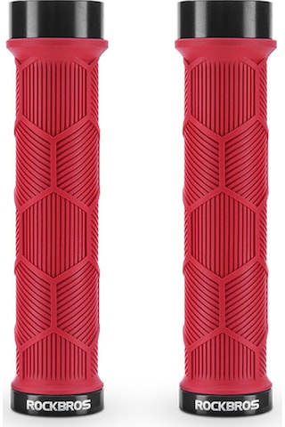 Rockbros 2023-14a 1 Çift Yansıtıcı Uç Tapalı Gidon Sapları Bisiklet Kolu Kapağı - Kırmızı