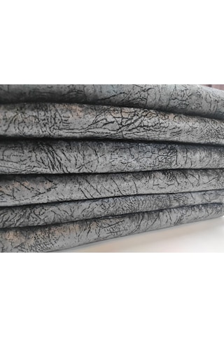 Süngerli Koltuk Çekyat Örtüsü Damar Desenli Parlak Antrasit Gri