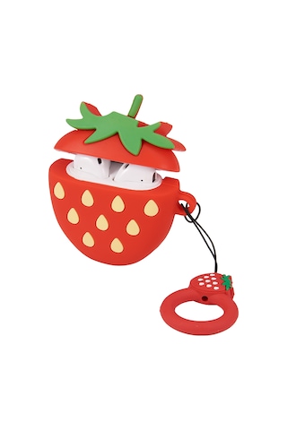 Bipower Airpods 1-2 Kılıf Çilek Kırmızı