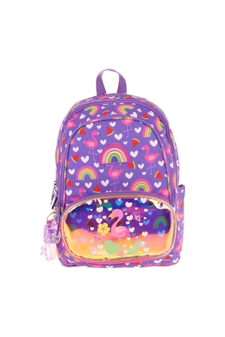 Kaukko Kids Üç Gözlü Kız Çocuk Okul Sırt Çantası Flamingo Nakışlı Ve Baskılı - L5226 Pembe - Mor